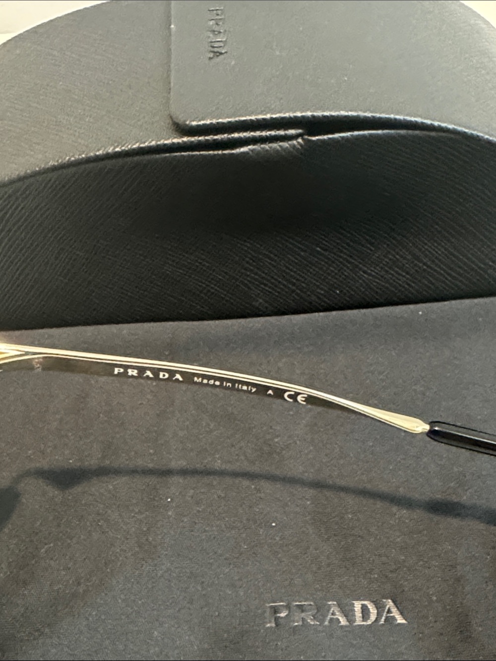 Prada Black and Gold Cat Eye Sunglasses - Picture 2 of 5